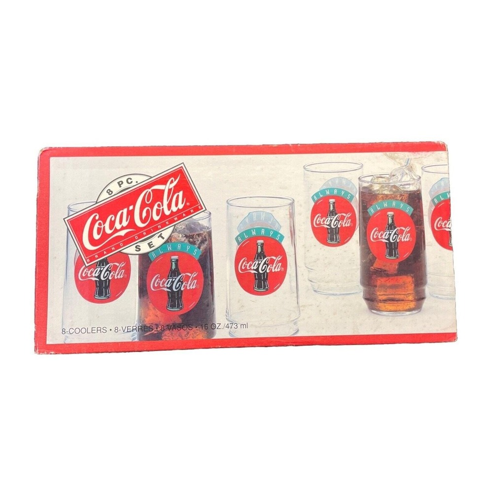 Coca Cola 8 Piece 16oz Drinkware Tumbler Set‎
